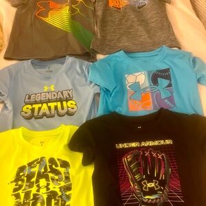 Lot of Assorted Under Armor boys teeshirts size 5.